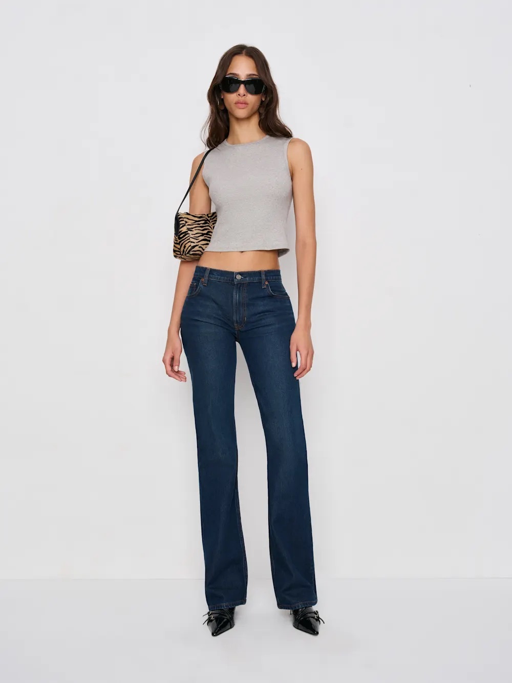 Reformation Sharon Stretch Mid Rise Bootcut Jeans